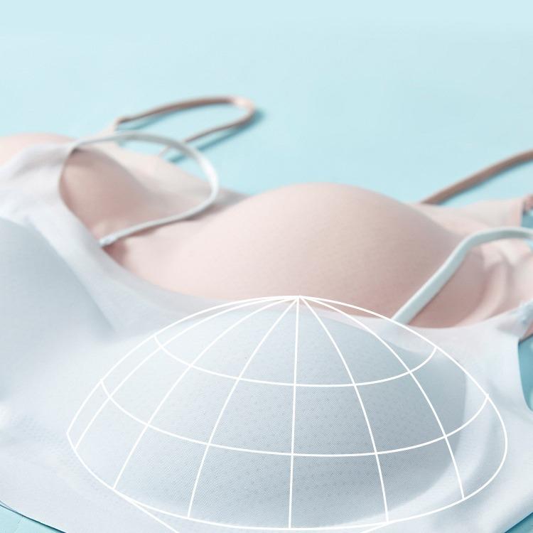 ブラジャー レディース 寄せ上げ 快適 響かない 薄手 3/4カップ S M L XL 伸縮性 無地 パステルカラー ..