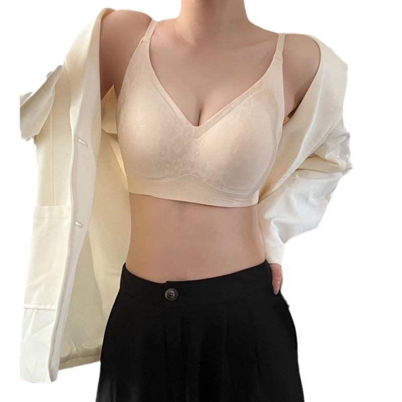 ブラジャー レディース ヒョウ柄 ノンワイヤー 3/4カップ 寄せ上げ 通気性 インナー 快適 ブラック ベ..