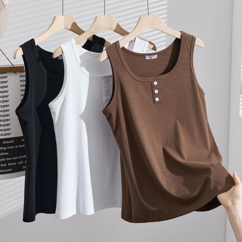 タンクトップ レディース 大きいサイズ 春夏 韓国 コットン 綿 ノースリーブ インナー トップス 2XL 3X..