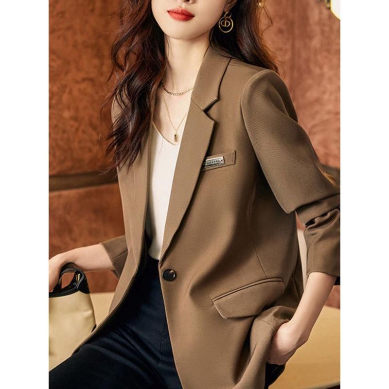 ジャケット レディース 大きいサイズ ゆったり テーラード 韓国 アクリル 無地 ブラック コーヒー色 緑..