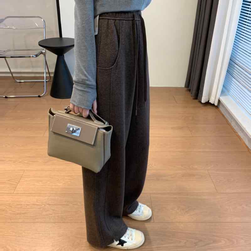 パンツ レディース 秋冬 豪華感 人字呢 ウール混紡 バナナパンツ カジュアル ワイドレッグパンツ ロン..