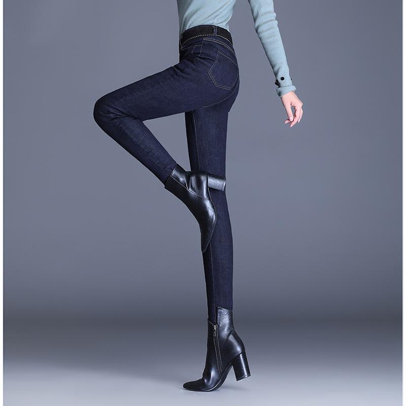 ダウンパンツ レディース デニム ジーンズ 裏起毛 あったか レギンスパンツ スキニーパンツ ストレッチ ハイウエスト 黒 ブラック 青 ブルー