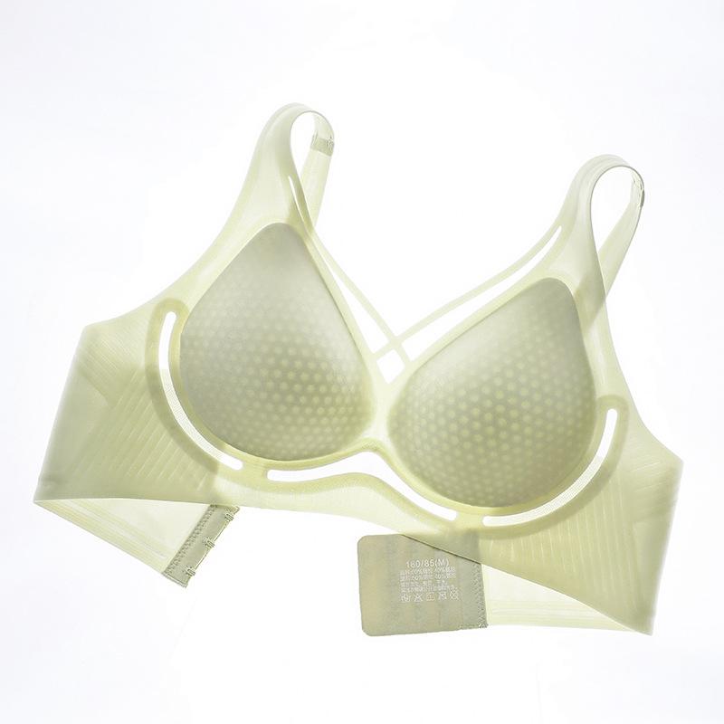 ブラジャー レディース 薄手 小胸 盛れる 美背 無縫製 脇高 接触冷感 通気性 3/4カップ 快適 柔らかい 支え 無地 肩紐 調節可能 4段ホック
