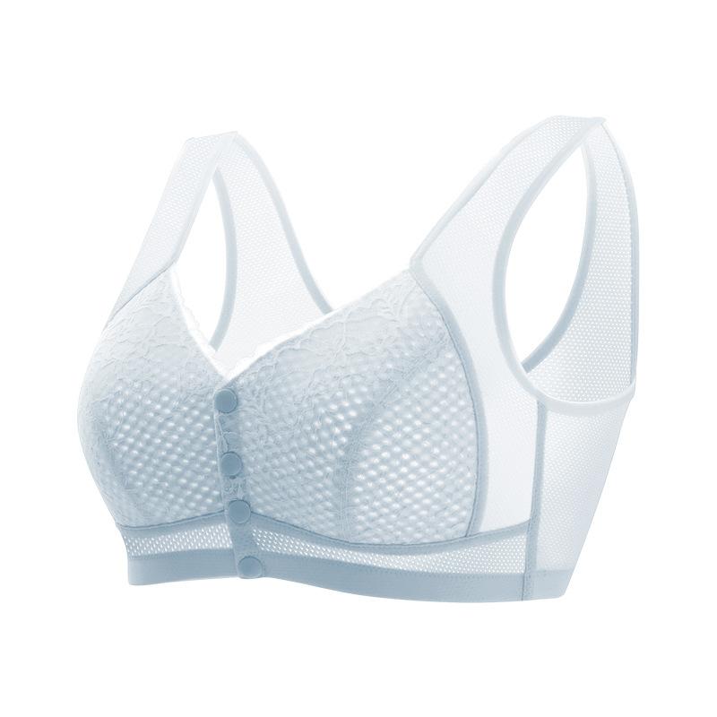 ブラジャー レディース ミセス ノンワイヤー 薄手 フルカップ 背心式 通気性 吸汗性 快適 水色 肌色 紫..