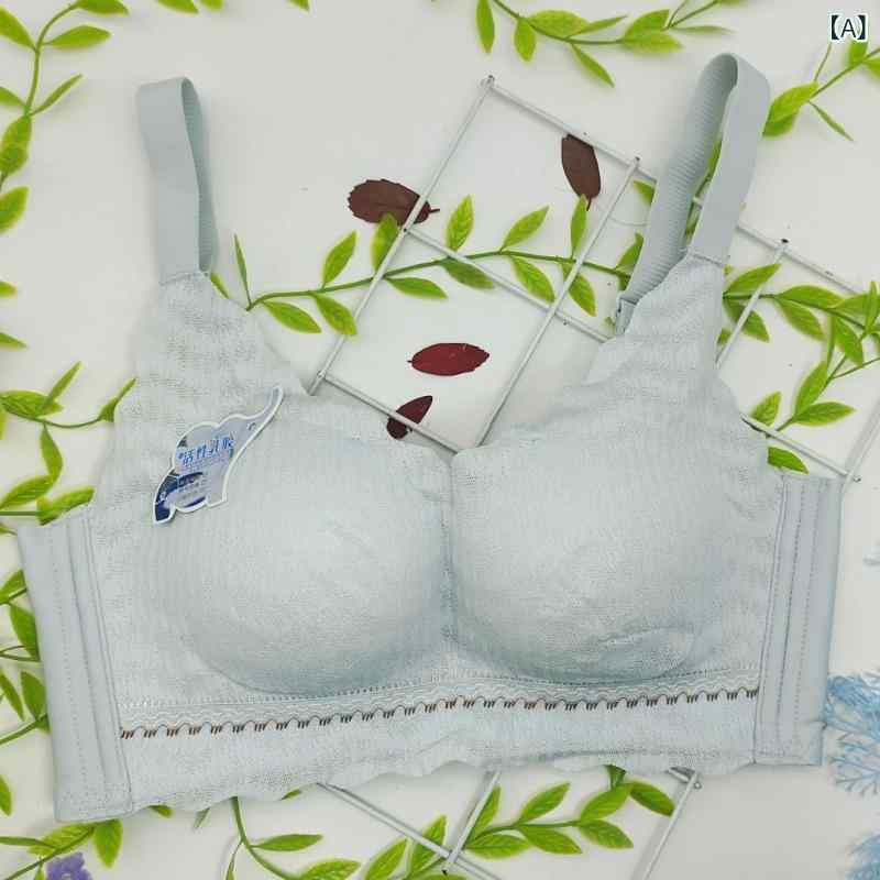 ブラジャー レディース 薄手 通気性 快適 調整型 ポリエステル シンプル 無地 3/4カップ 後ろホック 70..