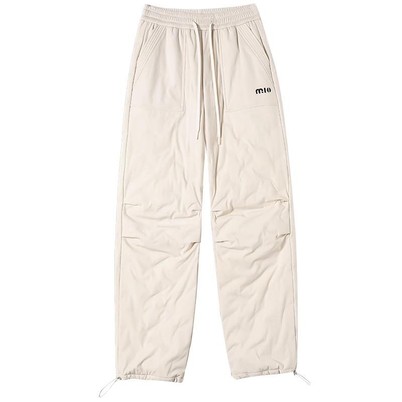 ダウンパンツ レディース 防寒 暖か 高腰 ストレート ズボン 秋冬 防風 白ダックダウン 雪遊び スキー カーキ ブラック