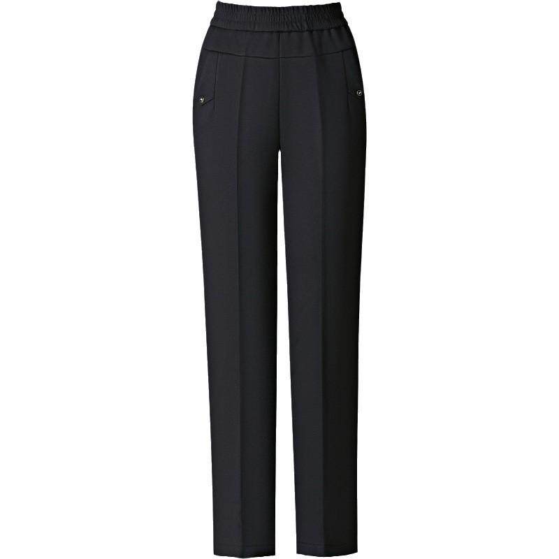 パンツ レディース 裏起毛パンツ 冬 高齢者 あったか ストレート ズボン ゴムウエスト ゆったり 厚手 黒