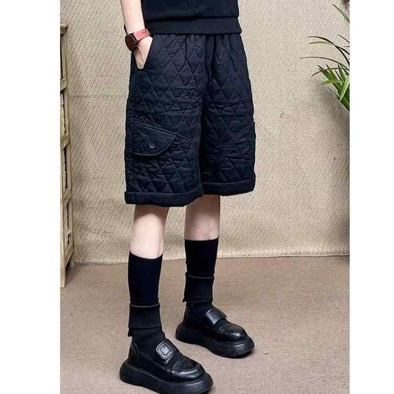 綿パンツ レディース 七分丈 高腰 ストレート あったか 暖パン 冬 ズボン 中綿 防寒 伸縮性 ポケット付..