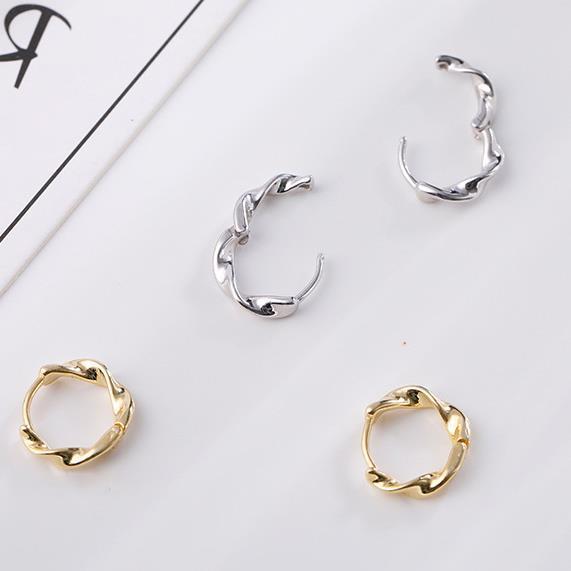 イヤリング レディース メンズ 男女兼用 シルバー サークル リング フープピアス 白ゴールド ゴールド ローズゴールド 幾何学 清新 かわいい(x2)
