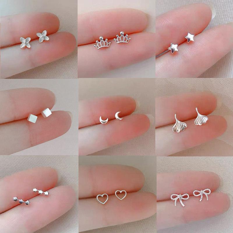 耳饰 レディース シルバー925 ピアス スタッドピアス イヤリング アクセサリー クラウン ハート 花 蝶 ..