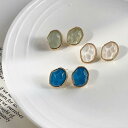 ピアス レディース S925 シルバー アシンメトリー 幾何学 イヤリング 海ブルー 清涼グリーン ホワイト 電気メッキ加工