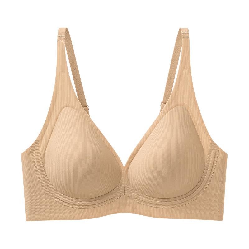 ブラジャー レディース 薄型 接触冷感 3/4カップ 寄せ上げ 通気性 無縫製 響きにくい アンダーウェア ..