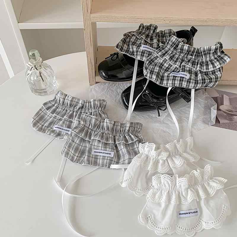 靴下 レディース ソックス スイート カジュアル チェック柄 レース コットン バレエ風 シューズ ホワイ..