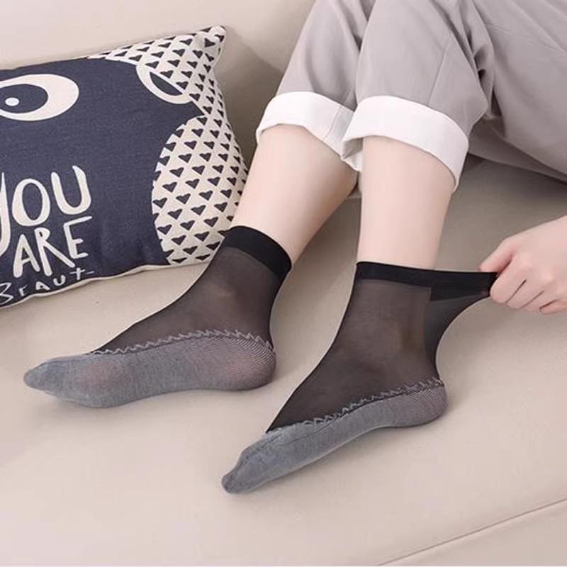 靴下 レディース 吸汗性 滑り止め付き ショート丈 ソックス 中筒丈 春夏 ポリエステル 無地 黒 白 グレ..