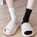 靴下 レディース 春秋 纯棉 中筒 ソックス 無地 かわいい 日系 ルーズソックス 白 黒 ミルクホワイト
