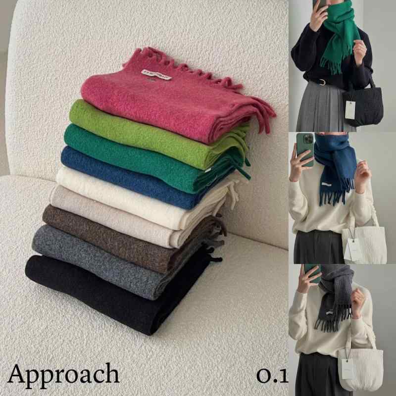 マフラー ストール 秋冬 ウール レトロ 韓国風 学生 カップル 森林グリーン ピンク系 ブルー系 グレー オートミール アイボリー コーヒー 草グリーン ブラック パープル