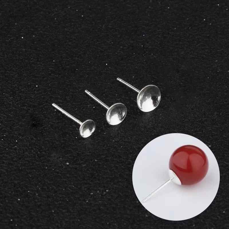 耳飾 レディース s925シルバー DIY イヤリング パーツ 素材 パール 耳飾り トレイ ホルダー ピアス 無孔 ビーズ 碗皿 幾何学模様 花柄 シルバー925 電気メッキ加工