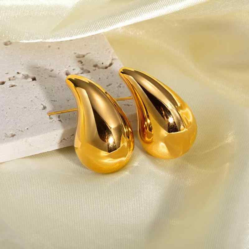 ピアス レディース 水滴形 ステンレス 風 高見え ドロップ チタン鋼 イヤリング シルバー ゴールド(x10)