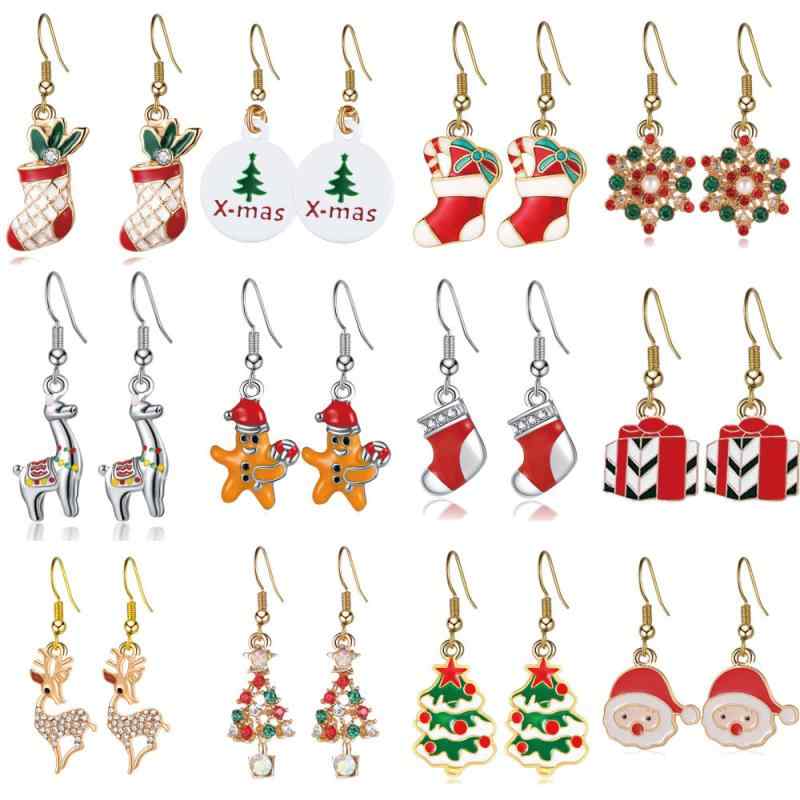 ピアス レディース クリスマス クリスマスツリー 雪の結晶 ドロップピアス 小物 雑貨 アクセサリー ジュエリー(x3)