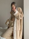 パジャマ レディース 秋冬 厚手 フリース 寝巻き 部屋着 ルームウェア 上下セット ズボン パンツ Vネック 長袖 暖かい あったか 防寒 婦人 ミセス シニ...