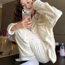 パジャマ レディース ルームウェア 上下セット 珊瑚フリース 寝巻き 部屋着 厚手 あったか 秋冬 暖か 保温 長袖 長ズボン ポリエステル ふわふわ やわらか...