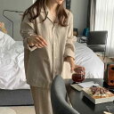 パジャマ レディース ルームウェア セットアップ 春秋 長袖 ストライプ 薄手 部屋着 リラックスウェア M L XL XXL