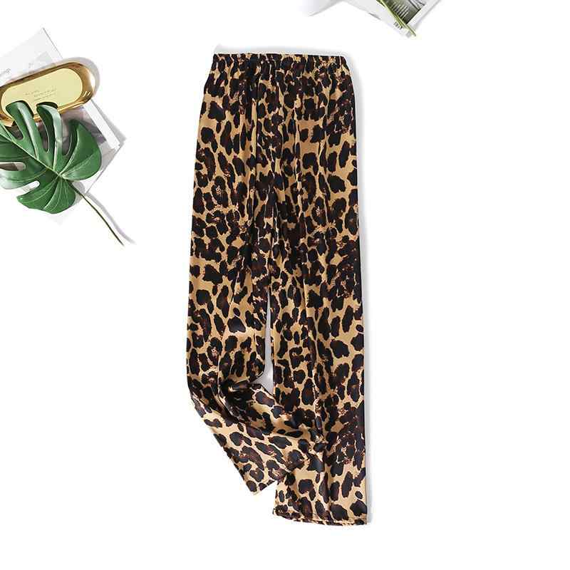 パジャマ レディース 春夏 ヒョウ柄 薄手 風 ゆったり 寝巻き 部屋着 リラックス ウェア 長袖 長ズボン 婦人 女性 快適 涼しい ポリエステル コーヒー色 シャンパンカラー ブルー ピンク系 M L XL