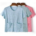 パジャマ レディース 半袖カーディガン Tシャツ タンクトップ 婦人服 夏用 綿 部屋着 ルームウェア 薄手 ラウンドネック ミセス リラックスウェア L XL...