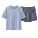 パジャマ レディース 春夏 半袖 ショートパンツ 上下セット モダール 接触冷感 薄手 通気性 リラックス 部屋着 ルームウェア かわいい 夏