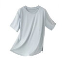 レディース ルームウェア トップス 再生繊維 カップ付き 半袖 Tシャツ カットソー ラウンドネック 部屋着 杏仁粉 清水ブルー 椰奶ホワイト 嫩...
