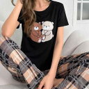 パジャマ レディース ルームウェア セットアップ 半袖Tシャツ 長ズボン ゆったり 部屋着 寝間着 接触冷感 再生繊維 熊猫 パンダ柄 花柄 S M L XL ...