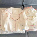 パジャマ レディース 半袖 ショートパンツ 上下セット コットン 水玉 ドット かわいい 部屋着 ルームウェア 薄手 普段使い 夏