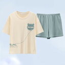 パジャマ レディース 綿 半袖 短パン ルームウェア 上下セット 胸パッド付き ラウンドネック かわいい 杏色気球 Vネック 快乐熊 ピンクkit...