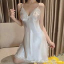 ワンピース レディース レース 花柄 Vネック キャミソール スリップドレス 薄手 部屋着 寝巻き ポリエステル かわいい エレガント ホワイト ブラック ピン...