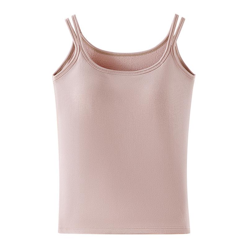 ベスト レディース 秋冬 胸パッド付き 裏起毛 あったかインナー ノースリーブ トップス 保温 部屋着 普段使い S M L XL 2XL 3XL ブラック ベ...