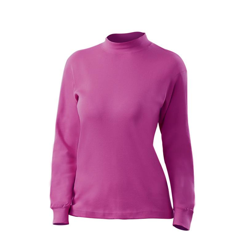 シャツ レディース インナー 綿 長袖 薄手 保温 肌着 カットソー 半ハイネック ミセス 秋冬 M L XL 2XL..