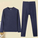 インナー メンズ 男性用 ハイネック トップス ズボン下 上下セット 深グレー 濃紺色 ポリエステル あったか 保温 厚手 秋冬(x2)