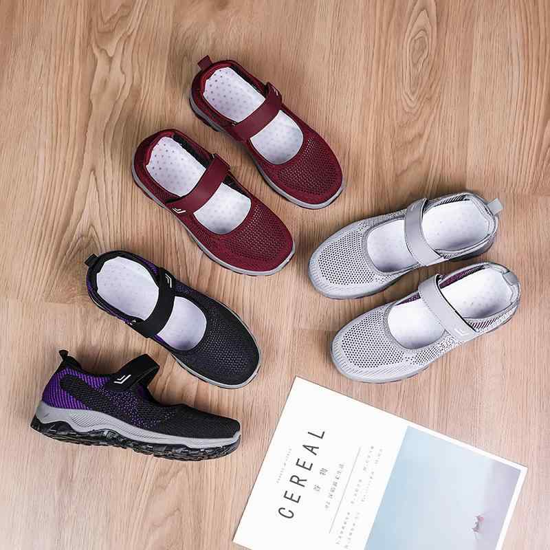 スニーカー レディース 中高齢者向け 面ファスナー 運動靴 メッシュ 通気性 軽量 ローカット 婦人靴 歩きやすい 疲れにくい 痛くなりにくい コンフォートシューズ 春夏