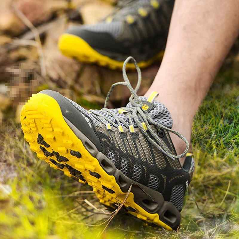 トレッキングシューズ 男女兼用 ローカット 登山靴 防水 滑り止め 軽量 メッシュ 通気性 スポーツ 運動 普段使い ランニング 深グレー 黒宝藍 深青 紫色 薄グレー 梅紅色 EVA