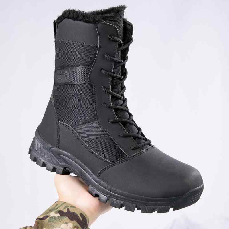 スノーブーツ 男性用 防寒 登山靴 裏起毛 厚底 トレッキングシューズ ブラック 24cm 245cm 25cm 255cm 26cm 265cm 27cm 275cm 28cm 285cm 29cm 秋冬