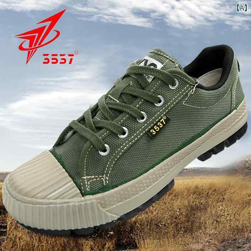 トレッキングシューズ メンズ 作業靴 帆布 スニーカー 耐摩耗 ローカット ワークシューズ 登山靴 アウトドア 浅草緑(x2)