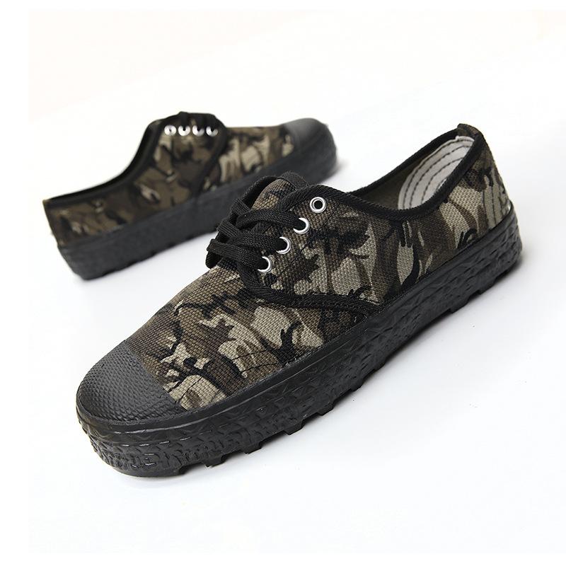 スニーカー 男女兼用 ローカット ワークシューズ 耐摩耗 迷彩柄 キャンバス 登山靴 アウトドア カジュアル 平底(x2)