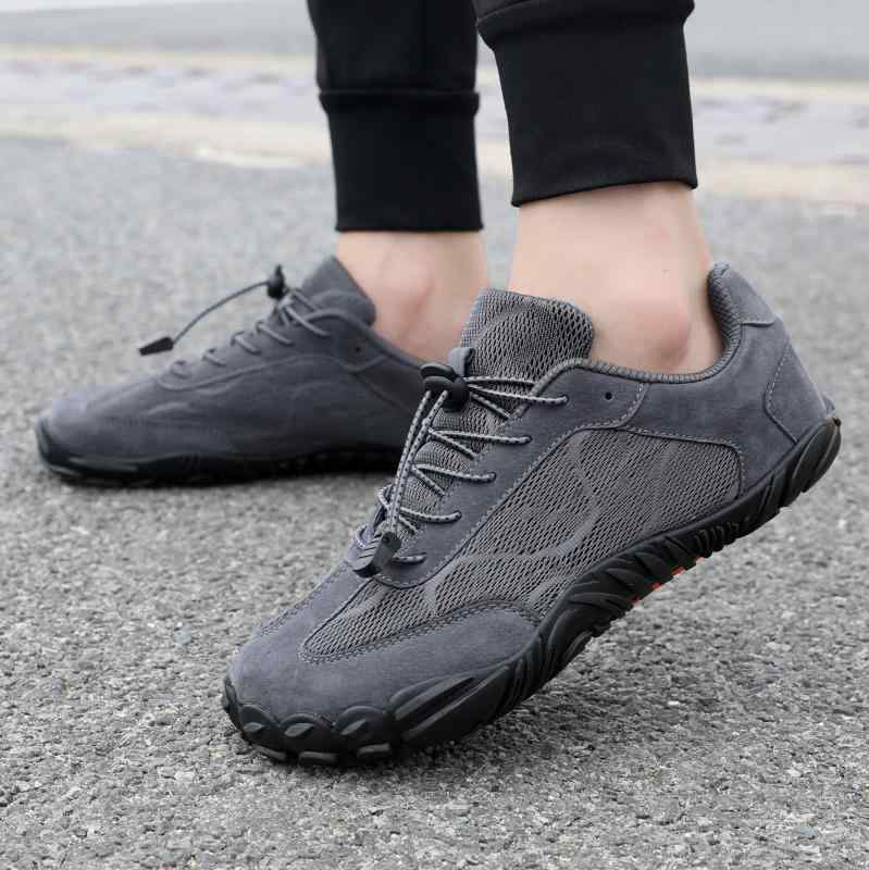 トレッキングシューズ 男女兼用 アウトドアシューズ 5本指シューズ 衝撃吸収 滑り止め 登山靴 ローカッ..