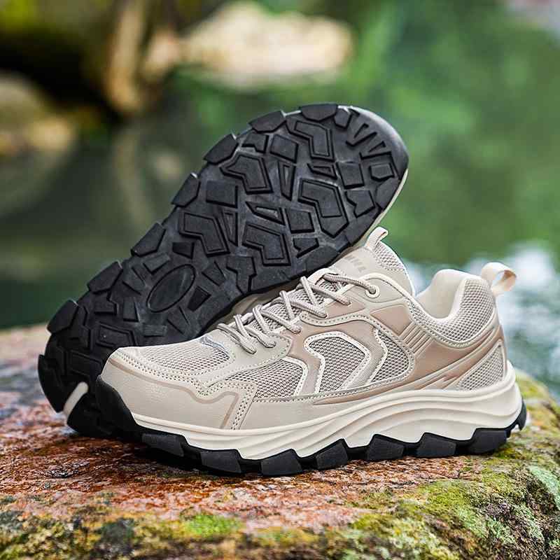 トレッキングシューズ メンズ 男性用 アウトドア カジュアル 軽量 快適 通気性 耐摩耗 登山靴 スニーカー 運動靴 ランニング ウォーキング 普段使い 春夏秋冬 ブラウン ブラック グレー(x2)