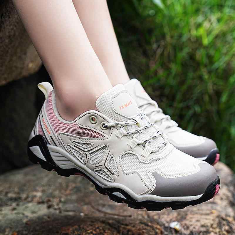 登山靴 メンズ レディース トレッキングシューズ メッシュ 通気性 耐摩耗 撥水 ローカット 軽登山 ハイキング 遠足 キャンプ アウトドア 運動靴 ブラウン グレー ピンク ベージュ 春夏