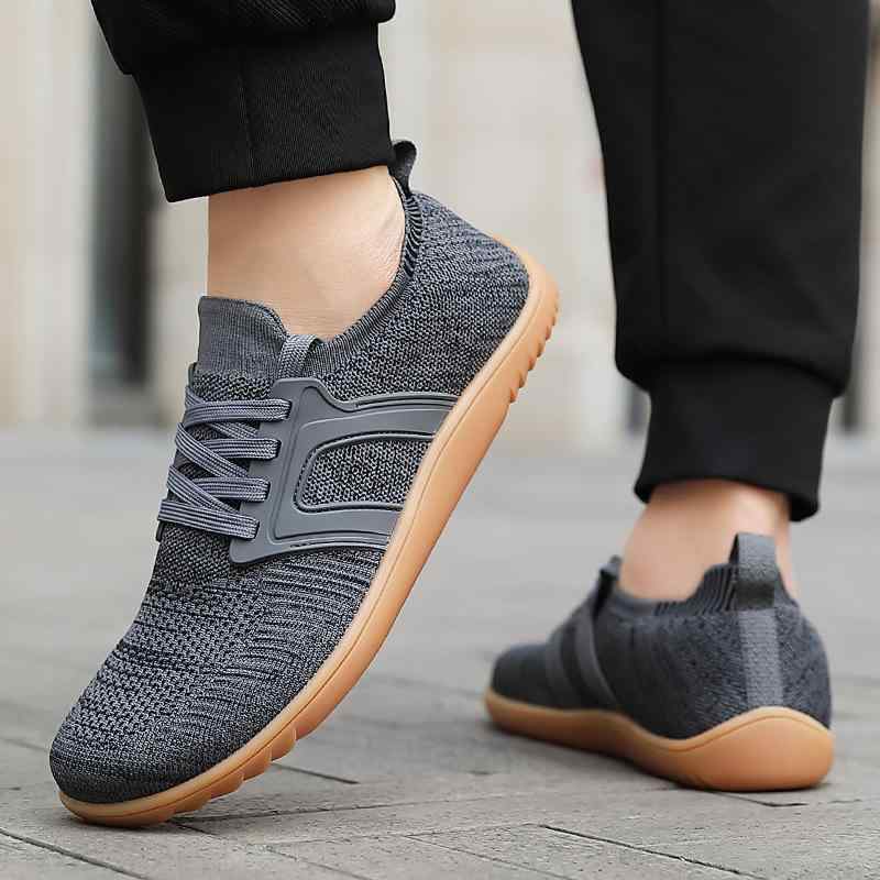 徒步シューズ メンズ レディース 赤足シューズ 幅広 メッシュ 運動靴 ウォーキングシューズ スリッポン スニーカー トレーニング 陸上 競技 ランニング 深灰 浅灰 黒 ピンク系