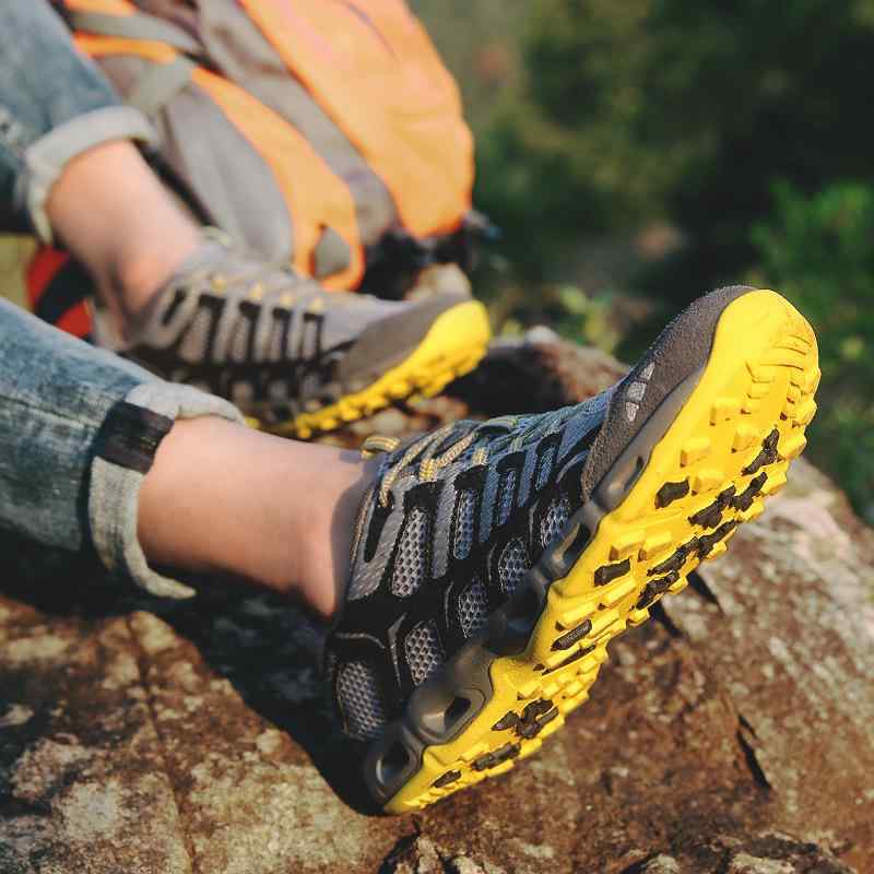 トレッキングシューズ メンズ レディース 防水 速乾 釣り 靴 登山靴 沢登り ウォーターシューズ 軽量 滑り止め ローカット 男性用 女性用 グレー ブラック ブルー パープル ピンク系