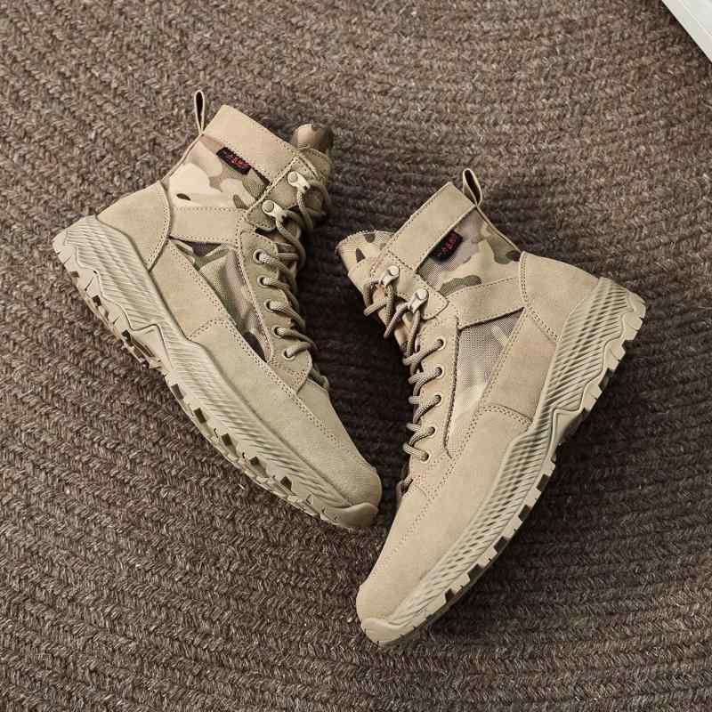 ブーツ メンズ レディース 革 防水 登山靴 アウトドア トレッキングシューズ 耐摩耗性 牛革 ミリタリー..