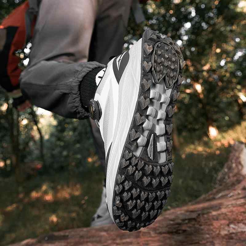 徒步靴 メンズ レディース アウトドア 運動靴 滑り止め 登山靴 トレッキングシューズ キャンプ 春夏秋冬 ローカット 厚底 クッション性 EVAソール ゴム底 グレー 黒