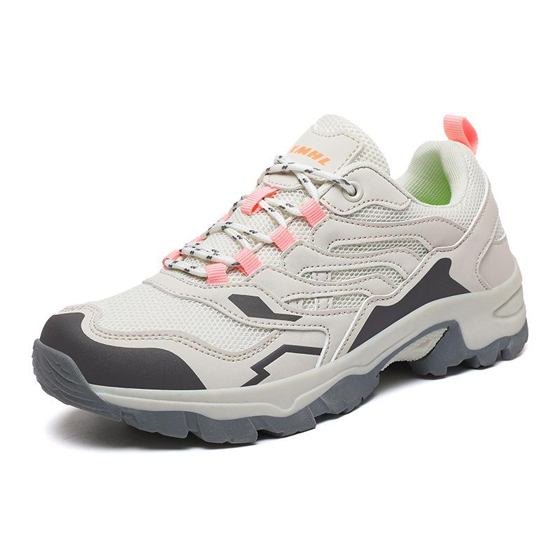 徒步靴 レディース メンズ 登山靴 トレッキングシューズ ローカット 衝撃吸収 グリップ性 耐摩耗性 通気性 アウトドア キャンプ 春秋 黒 ベージュ グレー ピンク系